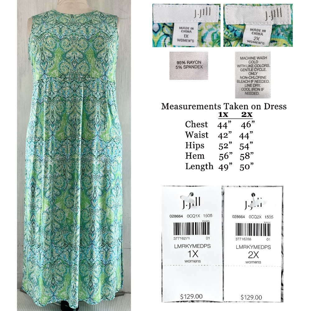 SOLD $$$ J Jill Damask Print Jersey Maxi Dress